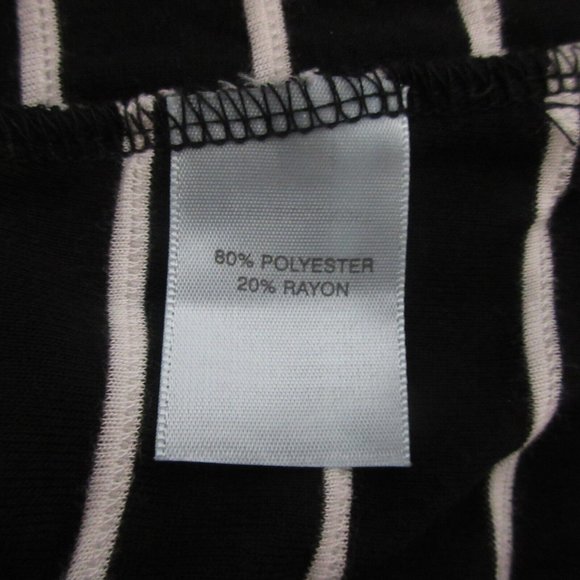 Balance Collection Dress Size Large Black White Scalloped Stripe Size 3/4 Sleeve - Picture 4 of 8